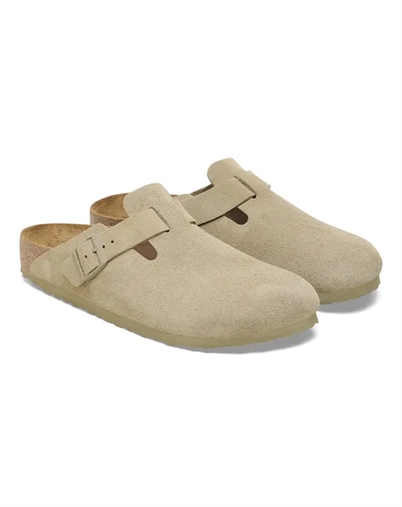 Boston Suede Leather Sandal - Faded Khaki - Birkenstock